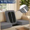 imageSmiry Waterproof Patio Cushion Covers Stretch Outdoor Couch Slipcovers Replacement Washable Furniture Protector Sofa Chair Seat Cover for Dogs and Pets 4 Pcs Navy BlueGrey