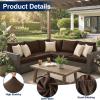 imageSmiry Waterproof Patio Cushion Covers Stretch Outdoor Couch Slipcovers Replacement Washable Furniture Protector Sofa Chair Seat Cover for Dogs and Pets 4 Pcs Navy BlueCoffee