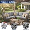 imageSmiry Waterproof Patio Cushion Covers Stretch Outdoor Couch Slipcovers Replacement Washable Furniture Protector Sofa Chair Seat Cover for Dogs and Pets 4 Pcs Navy BlueGrey and Black