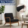 imageSmiry Waterproof Patio Cushion Covers Stretch Outdoor Couch Slipcovers Replacement Washable Furniture Protector Sofa Chair Seat Cover for Dogs and Pets 4 Pcs Navy BlueBlack