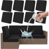 imageSmiry Waterproof Patio Cushion Covers Stretch Outdoor Couch Slipcovers Replacement Washable Furniture Protector Sofa Chair Seat Cover for Dogs and Pets 4 Pcs Navy BlueBlack