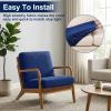imageSmiry Waterproof Patio Cushion Covers Stretch Outdoor Couch Slipcovers Replacement Washable Furniture Protector Sofa Chair Seat Cover for Dogs and Pets 4 Pcs Navy BlueNavy Blue