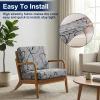 imageSmiry Waterproof Patio Cushion Covers Stretch Outdoor Couch Slipcovers Replacement Washable Furniture Protector Sofa Chair Seat Cover for Dogs and Pets 4 Pcs Navy BlueGrey and Black