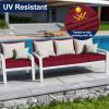 imageSmiry Waterproof Patio Cushion Covers Stretch Outdoor Couch Slipcovers Replacement Washable Furniture Protector Sofa Chair Seat Cover for Dogs and Pets 4 Pcs Navy BlueWine Red
