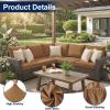 imageSmiry Waterproof Patio Cushion Covers Stretch Outdoor Couch Slipcovers Replacement Washable Furniture Protector Sofa Chair Seat Cover for Dogs and Pets 4 Pcs Navy BlueCamel
