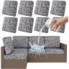 imageSmiry Waterproof Patio Cushion Covers Stretch Outdoor Couch Slipcovers Replacement Washable Furniture Protector Sofa Chair Seat Cover for Dogs and Pets 4 Pcs Navy BlueGrey and Black