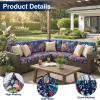 imageSmiry Waterproof Patio Cushion Covers Stretch Outdoor Couch Slipcovers Replacement Washable Furniture Protector Sofa Chair Seat Cover for Dogs and Pets 4 Pcs Navy BlueBlue Green