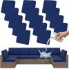 imageSmiry Waterproof Patio Cushion Covers Stretch Outdoor Couch Slipcovers Replacement Washable Furniture Protector Sofa Chair Seat Cover for Dogs and Pets 4 Pcs Navy BlueNavy Blue