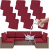imageSmiry Waterproof Patio Cushion Covers Stretch Outdoor Couch Slipcovers Replacement Washable Furniture Protector Sofa Chair Seat Cover for Dogs and Pets 4 Pcs Navy BlueWine Red