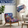 imageSmiry Waterproof Patio Cushion Covers Stretch Outdoor Couch Slipcovers Replacement Washable Furniture Protector Sofa Chair Seat Cover for Dogs and Pets 4 Pcs Navy BlueBlue Green