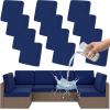 imageSmiry Waterproof Patio Cushion Covers Stretch Outdoor Couch Slipcovers Replacement Washable Furniture Protector Sofa Chair Seat Cover for Dogs and Pets 4 Pcs Navy BlueNavy Blue
