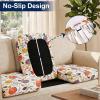 imageSmiry Waterproof Patio Cushion Covers Stretch Outdoor Couch Slipcovers Replacement Washable Furniture Protector Sofa Chair Seat Cover for Dogs and Pets 4 Pcs Navy BlueOrange