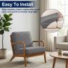 imageSmiry Waterproof Patio Cushion Covers Stretch Outdoor Couch Slipcovers Replacement Washable Furniture Protector Sofa Chair Seat Cover for Dogs and Pets 4 Pcs Navy BlueGrey