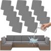 imageSmiry Waterproof Patio Cushion Covers Stretch Outdoor Couch Slipcovers Replacement Washable Furniture Protector Sofa Chair Seat Cover for Dogs and Pets 4 Pcs Navy BlueGrey