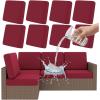 imageSmiry Waterproof Patio Cushion Covers Stretch Outdoor Couch Slipcovers Replacement Washable Furniture Protector Sofa Chair Seat Cover for Dogs and Pets 4 Pcs Navy BlueWine Red