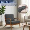 imageSmiry Waterproof Patio Cushion Covers Stretch Outdoor Couch Slipcovers Replacement Washable Furniture Protector Sofa Chair Seat Cover for Dogs and Pets 4 Pcs Navy BlueDark Grey