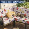 imageSmiry Waterproof Patio Cushion Covers Stretch Outdoor Couch Slipcovers Replacement Washable Furniture Protector Sofa Chair Seat Cover for Dogs and Pets 4 Pcs Navy BlueOrange