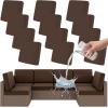 imageSmiry Waterproof Patio Cushion Covers Stretch Outdoor Couch Slipcovers Replacement Washable Furniture Protector Sofa Chair Seat Cover for Dogs and Pets 4 Pcs Navy BlueCoffee