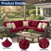 imageSmiry Waterproof Patio Cushion Covers Stretch Outdoor Couch Slipcovers Replacement Washable Furniture Protector Sofa Chair Seat Cover for Dogs and Pets 4 Pcs Navy BlueWine Red