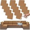 imageSmiry Waterproof Patio Cushion Covers Stretch Outdoor Couch Slipcovers Replacement Washable Furniture Protector Sofa Chair Seat Cover for Dogs and Pets 4 Pcs Navy BlueCamel