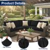imageSmiry Waterproof Patio Cushion Covers Stretch Outdoor Couch Slipcovers Replacement Washable Furniture Protector Sofa Chair Seat Cover for Dogs and Pets 4 Pcs Navy BlueBlack