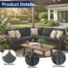 imageSmiry Waterproof Patio Cushion Covers Stretch Outdoor Couch Slipcovers Replacement Washable Furniture Protector Sofa Chair Seat Cover for Dogs and Pets 4 Pcs Navy BlueDark Grey