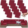 imageSmiry Waterproof Patio Cushion Covers Stretch Outdoor Couch Slipcovers Replacement Washable Furniture Protector Sofa Chair Seat Cover for Dogs and Pets 4 Pcs Navy BlueWine Red