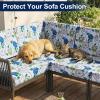 imageSmiry Waterproof Patio Cushion Covers Stretch Outdoor Couch Slipcovers Replacement Washable Furniture Protector Sofa Chair Seat Cover for Dogs and Pets 4 Pcs Navy BlueLight Green