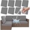 imageSmiry Waterproof Patio Cushion Covers Stretch Outdoor Couch Slipcovers Replacement Washable Furniture Protector Sofa Chair Seat Cover for Dogs and Pets 4 Pcs Navy BlueGrey