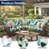 imageSmiry Waterproof Patio Cushion Covers Stretch Outdoor Couch Slipcovers Replacement Washable Furniture Protector Sofa Chair Seat Cover for Dogs and Pets 4 Pcs Navy BlueGreen