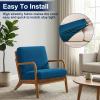 imageSmiry Waterproof Patio Cushion Covers Stretch Outdoor Couch Slipcovers Replacement Washable Furniture Protector Sofa Chair Seat Cover for Dogs and Pets 4 Pcs Navy BluePeacock Blue