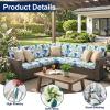 imageSmiry Waterproof Patio Cushion Covers Stretch Outdoor Couch Slipcovers Replacement Washable Furniture Protector Sofa Chair Seat Cover for Dogs and Pets 4 Pcs Navy BlueLight Green