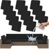 imageSmiry Waterproof Patio Cushion Covers Stretch Outdoor Couch Slipcovers Replacement Washable Furniture Protector Sofa Chair Seat Cover for Dogs and Pets 4 Pcs Navy BlueBlack