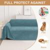imageSmiry Couch Cover for Dogs Washable Chenille Sofa Covers for 3 Cushion Couch Soft Sofa Slipcover for Pets Thick Sectional Furniture Protector with Tassels Chocolate 71x118 InchBlue