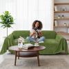 imageSmiry Couch Cover for Dogs Washable Chenille Sofa Covers for 3 Cushion Couch Soft Sofa Slipcover for Pets Thick Sectional Furniture Protector with Tassels Chocolate 71x118 InchGreen