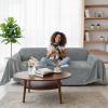 imageSmiry Couch Cover for Dogs Washable Chenille Sofa Covers for 3 Cushion Couch Soft Sofa Slipcover for Pets Thick Sectional Furniture Protector with Tassels Chocolate 71x118 InchGrey