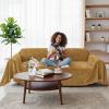 imageSmiry Couch Cover for Dogs Washable Chenille Sofa Covers for 3 Cushion Couch Soft Sofa Slipcover for Pets Thick Sectional Furniture Protector with Tassels Chocolate 71x118 InchYellow