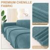 imageSmiry Couch Cover for Dogs Washable Chenille Sofa Covers for 3 Cushion Couch Soft Sofa Slipcover for Pets Thick Sectional Furniture Protector with Tassels Chocolate 71x118 InchBlue