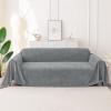 imageSmiry Couch Cover for Dogs Washable Chenille Sofa Covers for 3 Cushion Couch Soft Sofa Slipcover for Pets Thick Sectional Furniture Protector with Tassels Chocolate 71x118 InchGrey