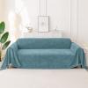 imageSmiry Couch Cover for Dogs Washable Chenille Sofa Covers for 3 Cushion Couch Soft Sofa Slipcover for Pets Thick Sectional Furniture Protector with Tassels Chocolate 71x118 InchBlue