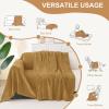 imageSmiry Couch Cover for Dogs Washable Chenille Sofa Covers for 3 Cushion Couch Soft Sofa Slipcover for Pets Thick Sectional Furniture Protector with Tassels Chocolate 71x118 InchYellow
