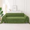 imageSmiry Couch Cover for Dogs Washable Chenille Sofa Covers for 3 Cushion Couch Soft Sofa Slipcover for Pets Thick Sectional Furniture Protector with Tassels Chocolate 71x118 InchGreen