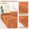 imageSmiry Couch Cover for Dogs Washable Chenille Sofa Covers for 3 Cushion Couch Soft Sofa Slipcover for Pets Thick Sectional Furniture Protector with Tassels Chocolate 71x118 InchOrange