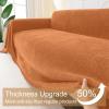 imageSmiry Couch Cover for Dogs Washable Chenille Sofa Covers for 3 Cushion Couch Soft Sofa Slipcover for Pets Thick Sectional Furniture Protector with Tassels Chocolate 71x118 InchOrange
