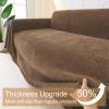 imageSmiry Couch Cover for Dogs Washable Chenille Sofa Covers for 3 Cushion Couch Soft Sofa Slipcover for Pets Thick Sectional Furniture Protector with Tassels Chocolate 71x118 InchChocolate