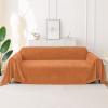 imageSmiry Couch Cover for Dogs Washable Chenille Sofa Covers for 3 Cushion Couch Soft Sofa Slipcover for Pets Thick Sectional Furniture Protector with Tassels Chocolate 71x118 InchOrange