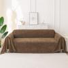imageSmiry Couch Cover for Dogs Washable Chenille Sofa Covers for 3 Cushion Couch Soft Sofa Slipcover for Pets Thick Sectional Furniture Protector with Tassels Chocolate 71x118 InchChocolate