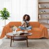 imageSmiry Couch Cover for Dogs Washable Chenille Sofa Covers for 3 Cushion Couch Soft Sofa Slipcover for Pets Thick Sectional Furniture Protector with Tassels Chocolate 71x118 InchOrange