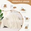 imageSmiry Couch Cover for Dogs Washable Chenille Sofa Covers for 3 Cushion Couch Soft Sofa Slipcover for Pets Thick Sectional Furniture Protector with Tassels Chocolate 71x118 InchBeige