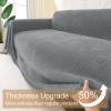 imageSmiry Couch Cover for Dogs Washable Chenille Sofa Covers for 3 Cushion Couch Soft Sofa Slipcover for Pets Thick Sectional Furniture Protector with Tassels Chocolate 71x118 InchGrey